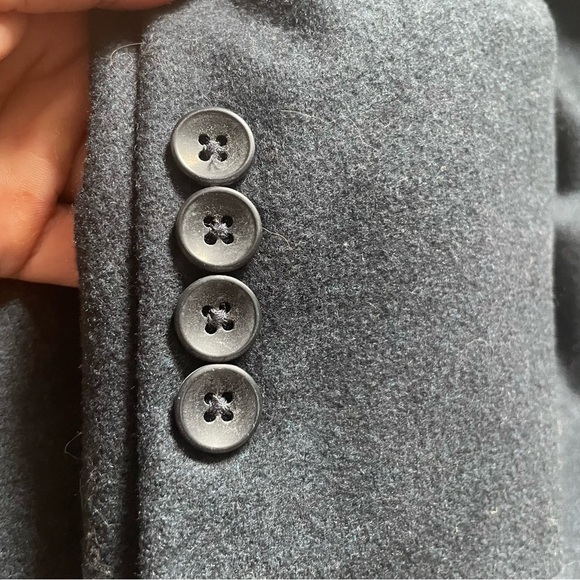 Oscar De La Renta Mens 40L Wool Cashmere Blazer Suit Jacket Sport coat Blue/Gray - Picture 11 of 14